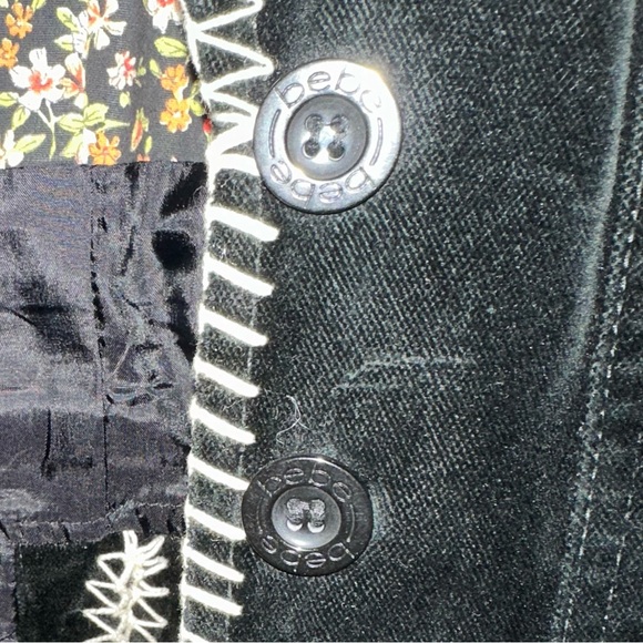 bebe Velvet Embroidered Blazer Jacket XS Vintage - Picture 12 of 14